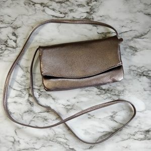 Rose Gold Foldover Crossbody Purse